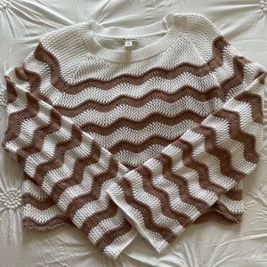 Tan and white sweater